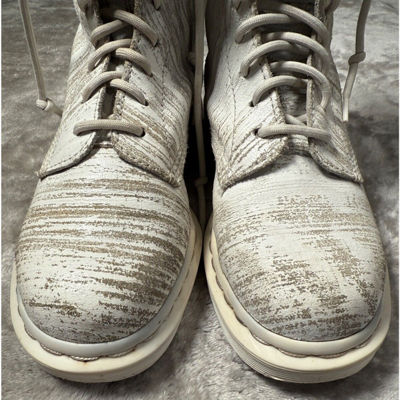 Dr. Martens White Mono Painter Pascal 1460 8 Eye Boots Womens Size 7 Mens 6 Rare - Picture 8 of 11